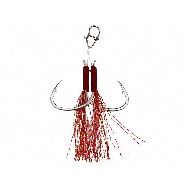 Slow Pitch Jig Assist Hooks, Double Hook Rig, 2/0 or 3/0