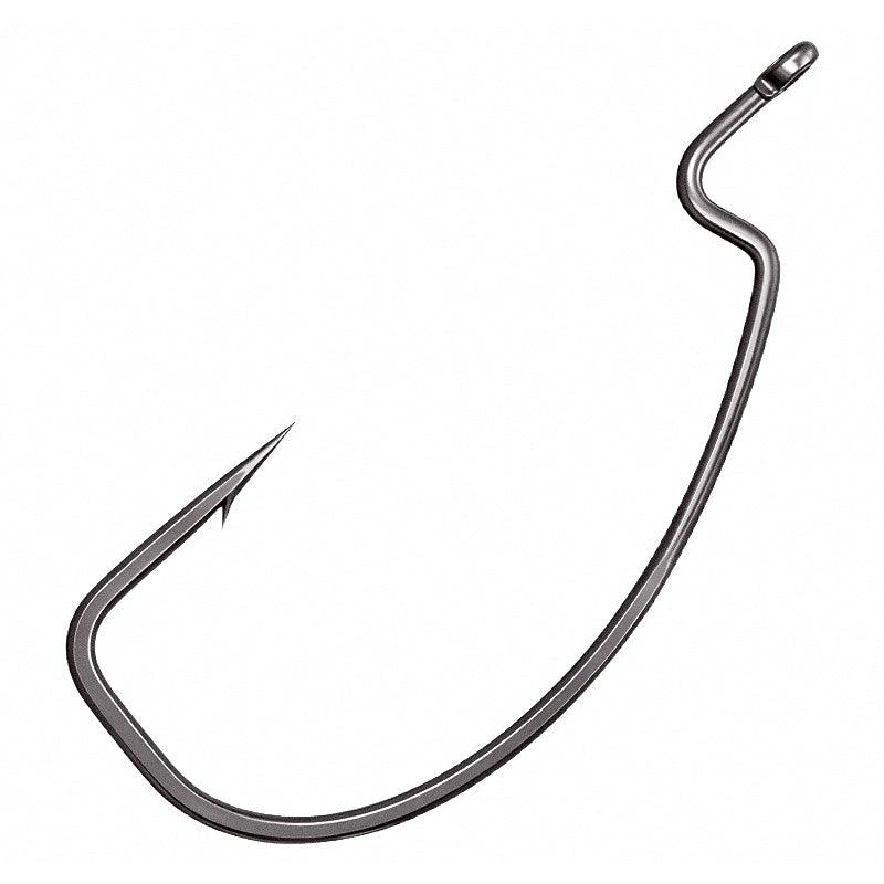 Wide Gap Offset Worm Hook, Teflon, Sizes 2 to 7/0