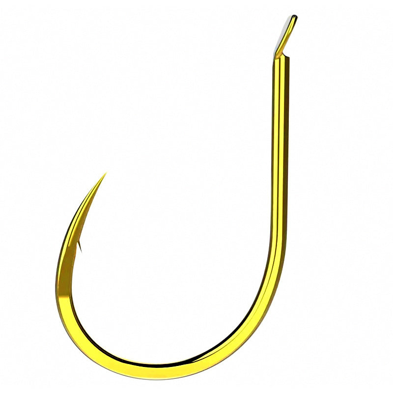 Gold Carbon Steel Barbed Hooks, Senmata Style, 50 Pack