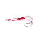 Feathered Double Hooks, Barbed, Carbon Steel, Sizes 10–20
