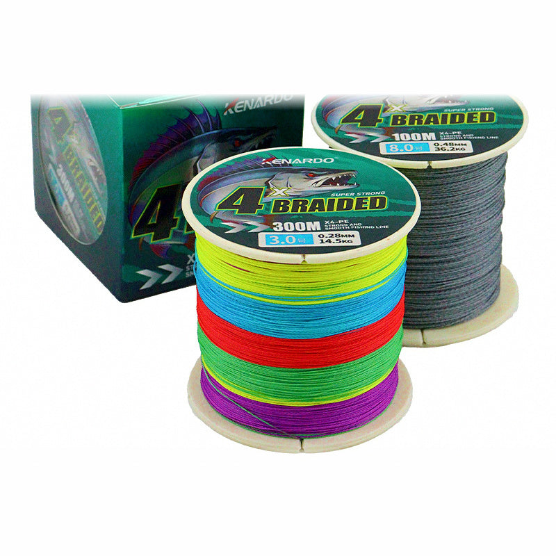 4-Strand PE Braided Fishing Line, 100–300 m, 6–100 lb
