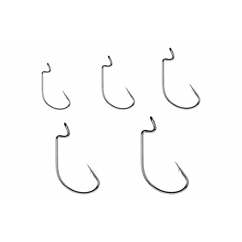 Black Nickel Offset Worm Hooks, Assorted Kit or Single Size