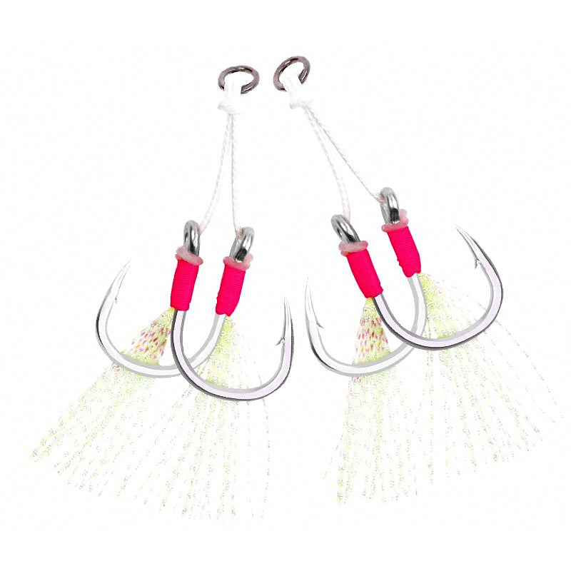 Slow Pitch Jig Assist Hooks, Double Hook, 2/0–9/0