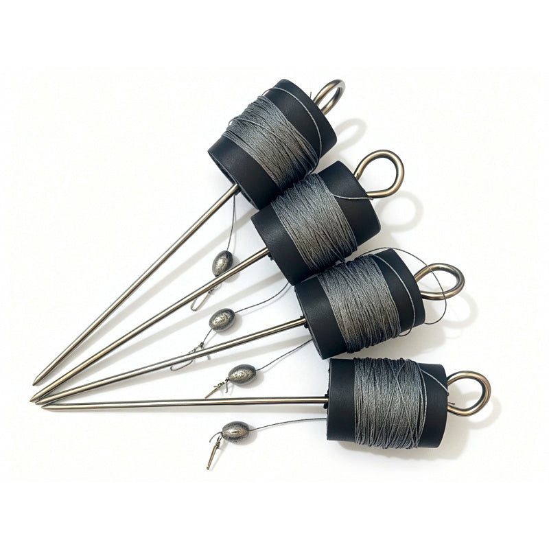 Ground Stake Hook Rig with Foam Float, 10 m Line, 10-Pack