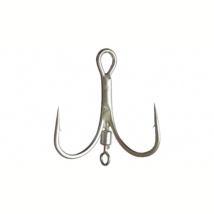 Treble Hook with Swivel, Matte Tin, Sizes #1–#10