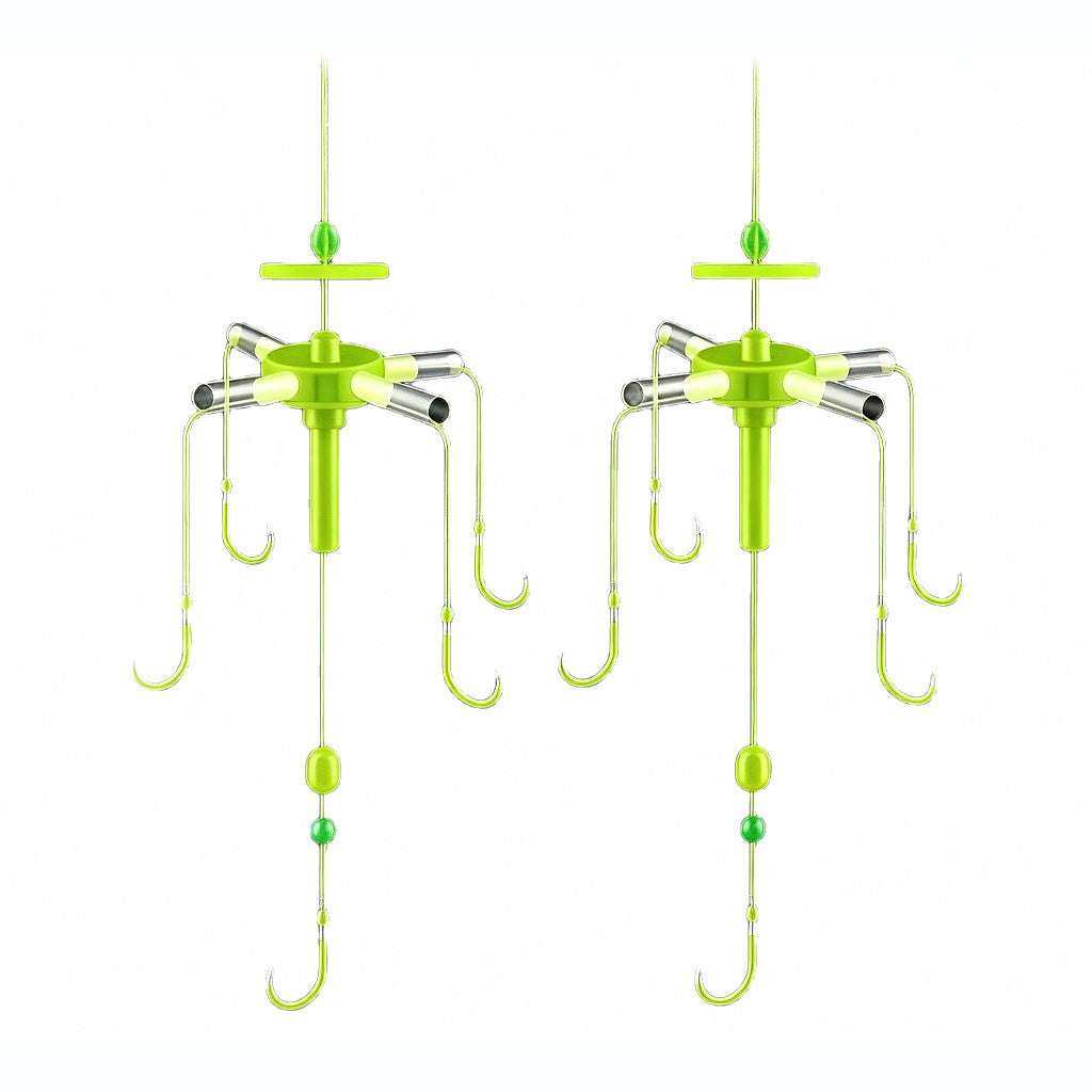 Barbless Flip-Style Bait Hooks, Sizes 10–15 (Glow Finish)