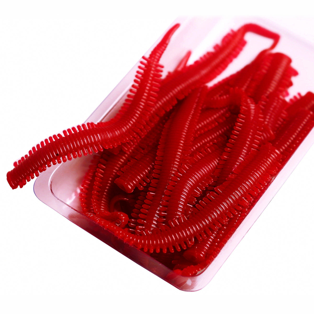 Soft Sandworm Lure Bait, Dark Red, 30 Pieces per Bottle
