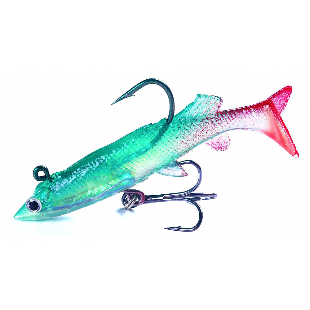 Paddle Tail Soft Swimbait with Lead Jig Head, 4 g & 11 g
