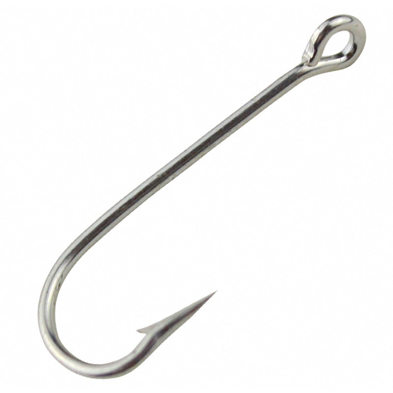 Long Shank Eyed Barbed Saltwater Hooks, Bulk Pack
