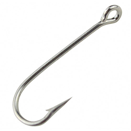 Long Shank Eyed Barbed Saltwater Hooks, Bulk Pack