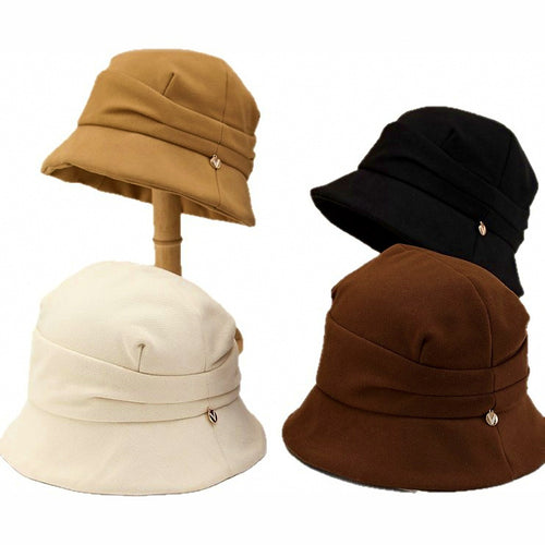 Solid Color Bucket Hat, Wide Brim, Adjustable, One Size