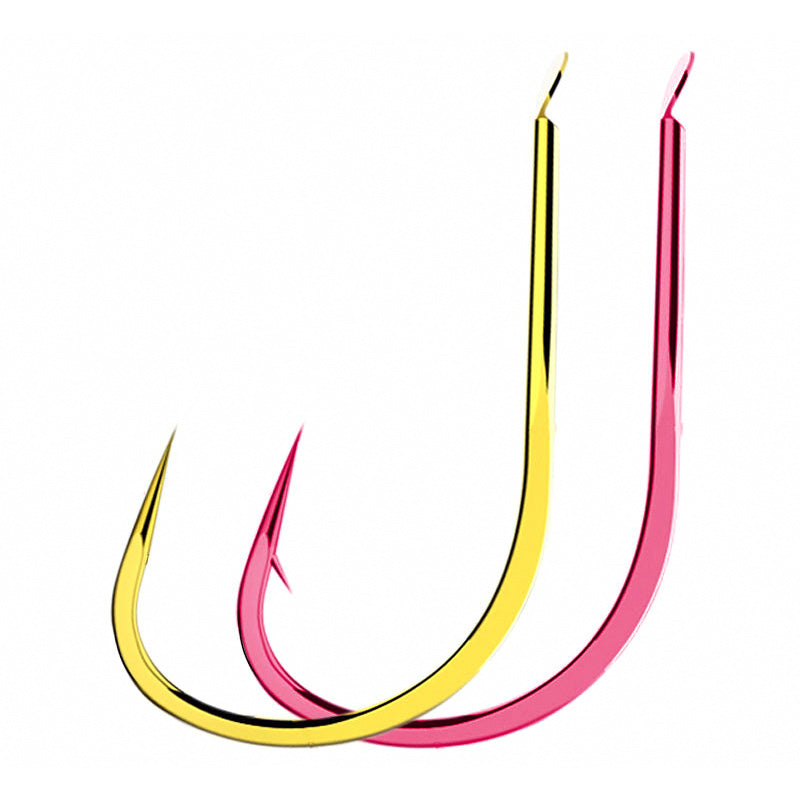 Carbon Steel Spade-End Fishing Hooks, 50 pcs, Barbed/Barbless