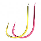 Carbon Steel Spade-End Fishing Hooks, 50 pcs, Barbed/Barbless
