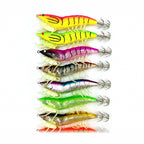 Glow Wood Shrimp Squid Jig with Soft Legs & Rattle, 3.0/3.5
