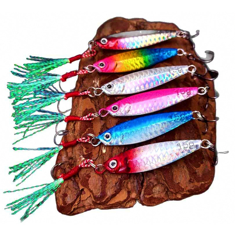 Metal Jigs with Double Hooks, 5-Pack, 7–30 g (0.25–1.06 oz)