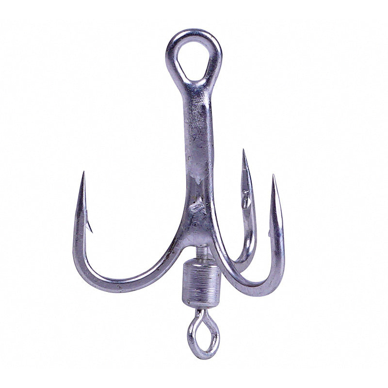 Barbed Treble Hooks with Swivel, Matte Tin, 10 or 100 Pack
