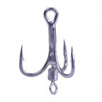 Barbed Treble Hooks with Swivel, Matte Tin, 10 or 100 Pack