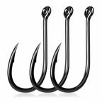 Black Iseni Hooks, Barbed Eyed Tube-Type, 50 pcs