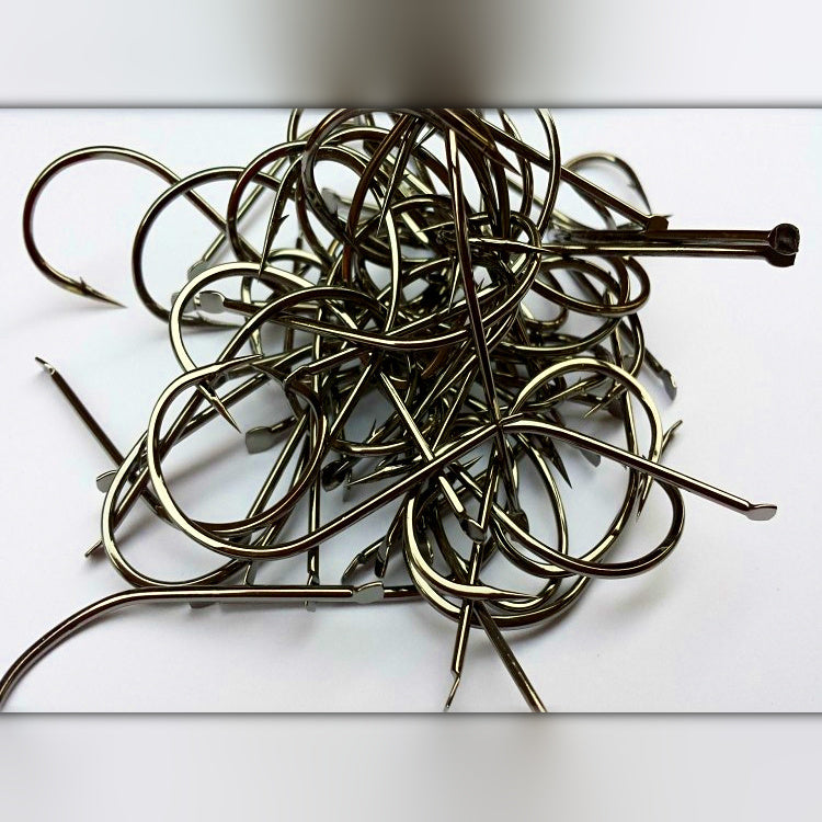 Barbed Long Shank Fishing Hooks, Fine Wire, Bulk Pack