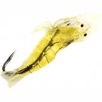 Soft Plastic Shrimp Lures with Hooks, Multiple Sizes
