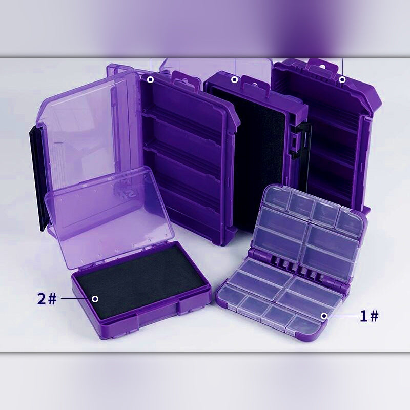 Double-Sided Plastic Tackle Box for Hooks and Lures