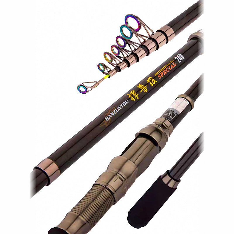 Telescopic Carbon Fishing Rod, 1.5–2.7 m (4.9–8.9 ft)