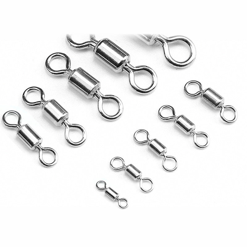Nickel-Plated Figure-8 Swivel Connector, Black or White