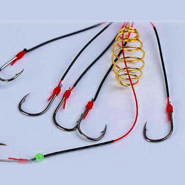 Spring Explosion Hook Rig, 4 Sets per Box, Sizes 6–14