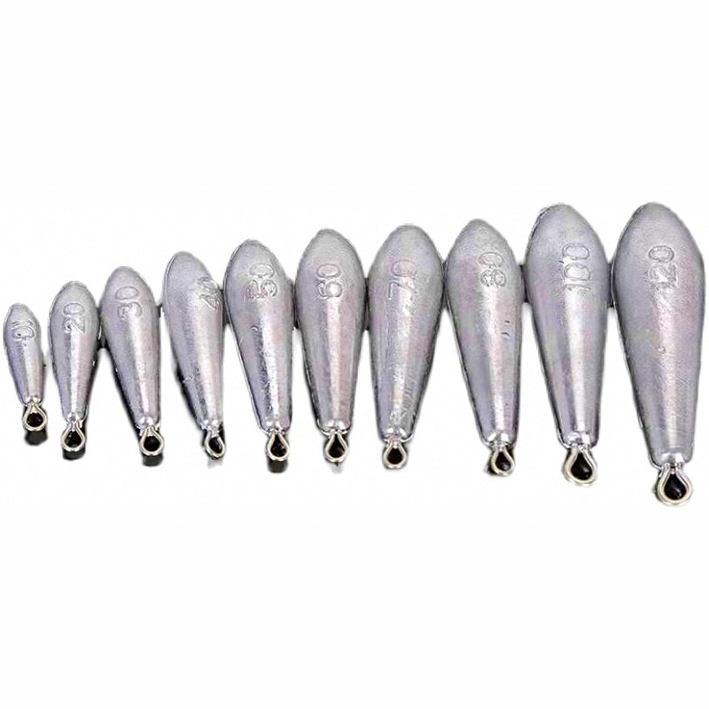 Willow Leaf Lead Sinker, Stainless Ring, 0.18–17.6 oz (5–500 g)