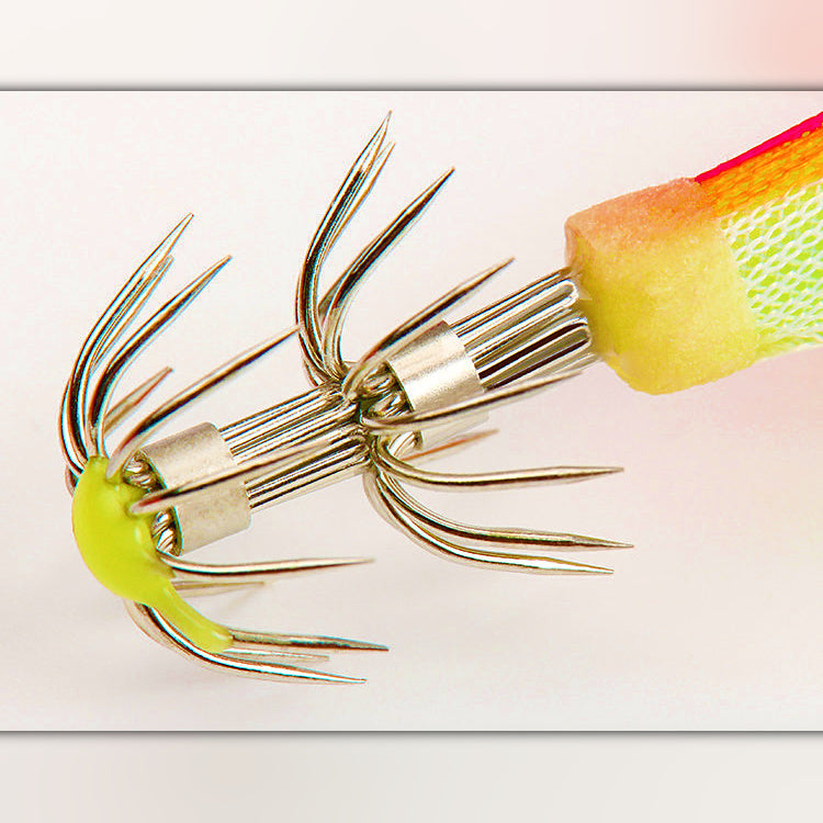 Glow Egi Squid Jig Set, Rattle Wood Shrimp, #1.5–3.5