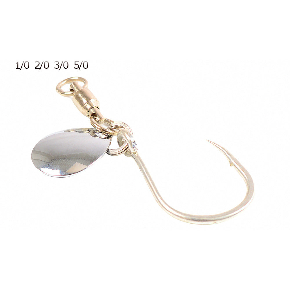 Spinner Flash Hooks with Bearing Swivel, 5-Pack, Sizes 1/0–5/0