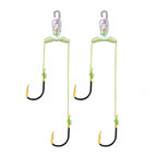 Pre-Tied Double Hook Snell Rigs, 8 cm (3.1 in), 6-Pack