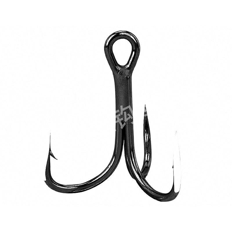 High Carbon Steel Treble Hooks, Size 6 to 5/0, 10 or 50 Pack