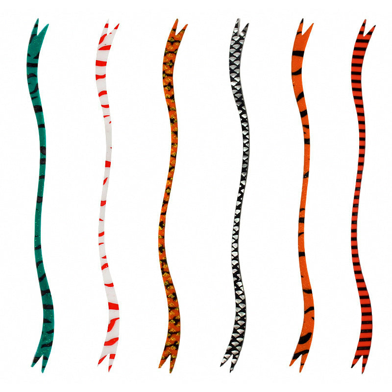 Silicone Jig Skirts, Split Tail, UV Printed, 3-Pack