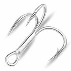 Strong Treble Hooks, Tin-Plated, Barbed, Size 12 to 3/0