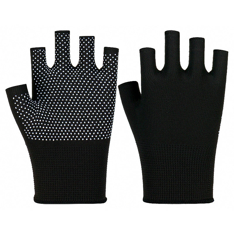 Fingerless Work Gloves, Dotted Grip Nylon, 13-Gauge