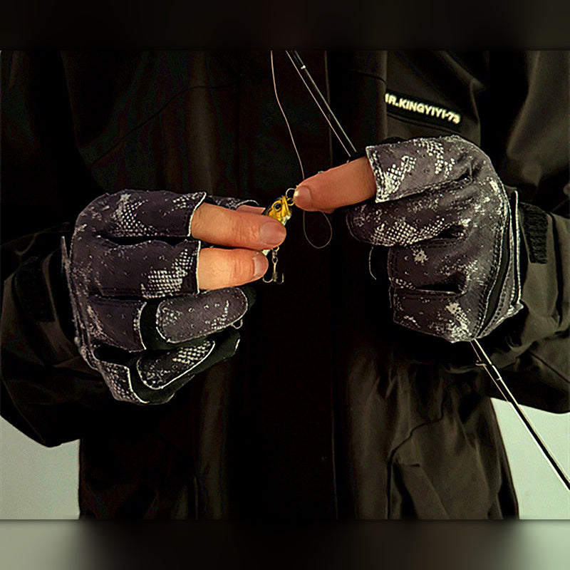 Fishing Gloves, 3-Finger Cut-Out or Half-Finger, Unisex