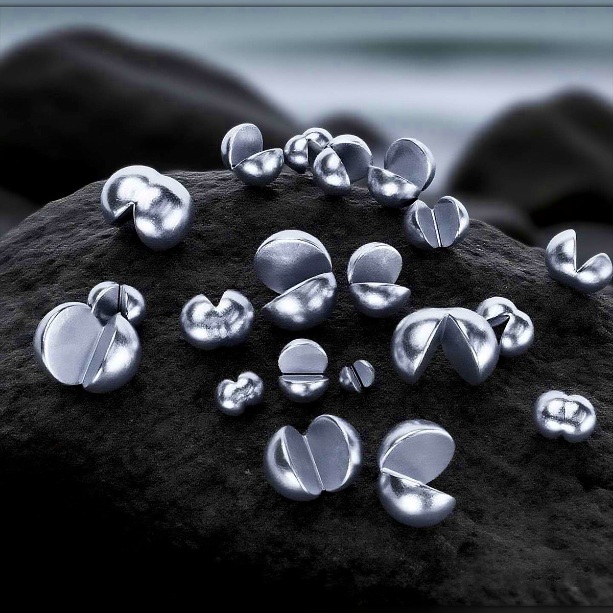 Split Shot Lead Sinkers, Open-Ended Pinch-On Weights, Multiple Sizes