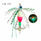 Glow Octopus Skirt Umbrella Hook Lure, 4-Pack