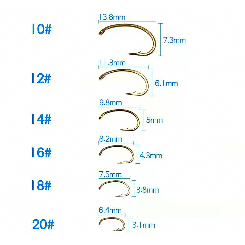 Red Head Nymph Fly, Fluorescent White, Barbed, Sizes 10–20