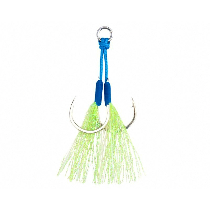 Slow Pitch Jigging Assist Hooks, Glow PE Bound, 1/0–7/0