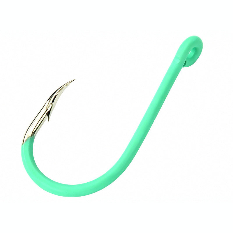 Glow Green Iseni Hooks, Barbed with Tube, Size #0.8–#15