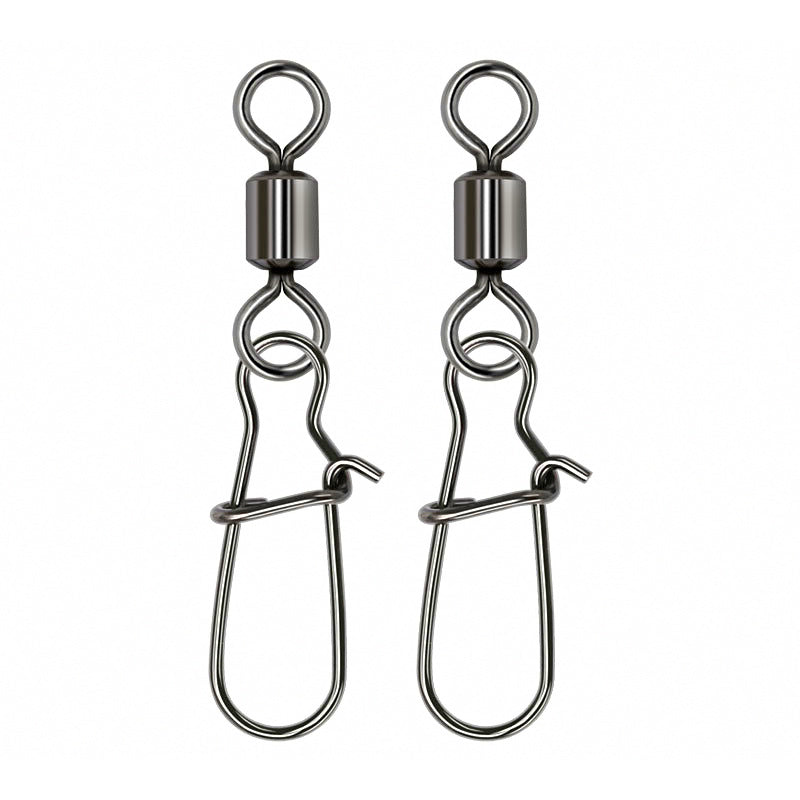 Swivel with Interlock Snap, Sizes 4/0 to 14, Black or White