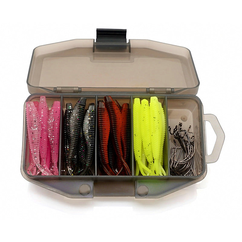 Forked Tail Soft Bait Kit, 61-Piece Assorted Box