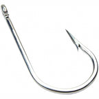 Stainless Steel Shark Hook with Ring, Barbed, 1/0–20/0