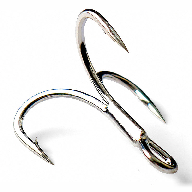 4X Strong Treble Hooks, Barbed, Sizes 1–8 (10-Pack)