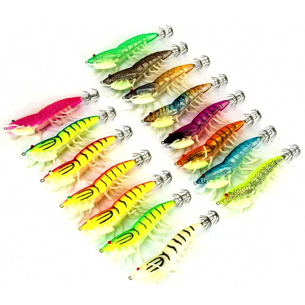 Glow Wood Shrimp Squid Jig, Size 3.5, 22 g (0.8 oz)