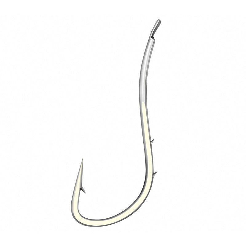 Long Shank Barbed Offset Bait Hooks, Red or White, 50 pk