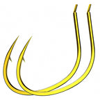 Gold Barbed Short Shank Hooks, 50-Pack, Sizes 5–12