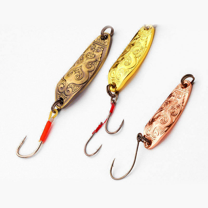 Brass Spoon Lure, Single or Double Hook, 2.5–10 g (0.09–0.35 oz)